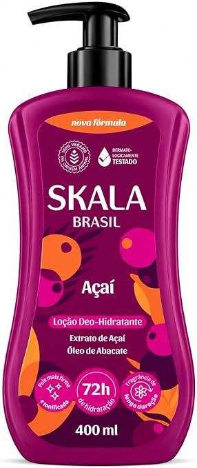 Loção Deo-Hidratante Skala Brasil Açaí 400ml | Hidratação 72h