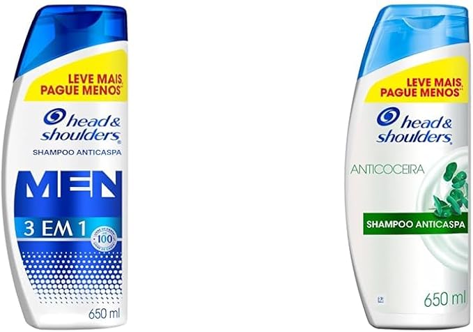 Kit Head & Shoulders Shampoo Men 650ml + Anticoceira 650ml