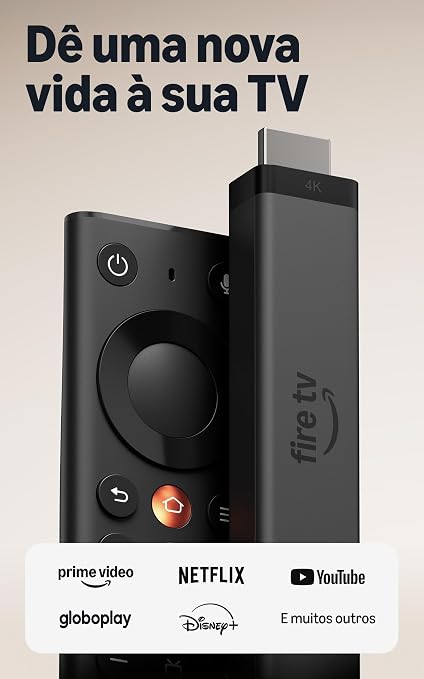 Amazon Fire TV Stick 4K (modelo mais recente), streaming em 4K simplificado, novo controle remoto Fire TV, todos os seus aplicativos em um só lugar, encontre séries e filmes rapidamente com Alexa+
