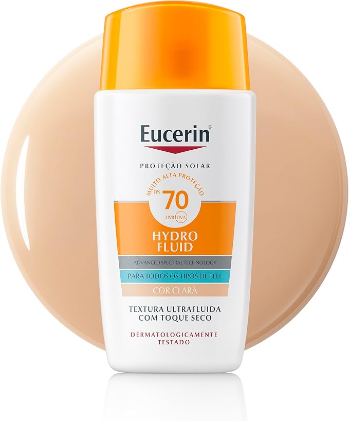 Eucerin Sun Protetor Solar Hydro Fluid Facial Cor Clara FPS70 50ml