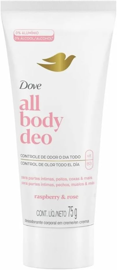 Desodorante Corporal em Creme Dove All Body, Framboesa e Rosa, 75g