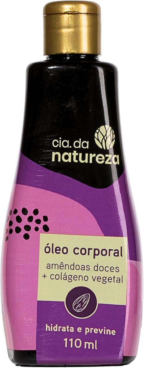 Óleo corporal, Cia. da Natureza, Amêndoas Doces + Colágeno Vegetal, 110ml