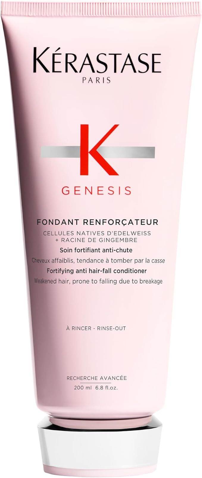 Kérastase Genesis Fondant Renforçateur, Condicionador Antiqueda Fortificante com Células de Edelweiss e Raiz de Gengibre para Cabelos Normais a Finos, 200ml