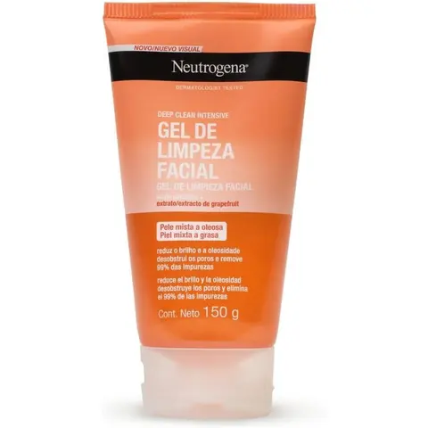 Gel de Limpeza Facial Neutrogena Deep Clean Intensive, Grapefruit, 150g