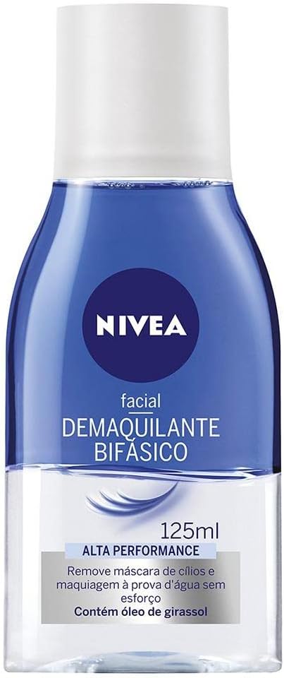 NIVEA Demaquilante Bifásico 125ml, Remove Maquiagem à Prova D'água, Protege Cílios, Gentil com a Pele