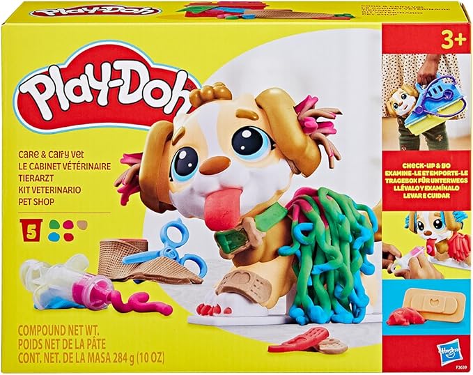 Play-Doh, Massinha de Modelar Infantil, Pet Shop - Conjunto de Brinquedo com Figura de Cachorro, Acessórios e 5 Potes - A partir de 3 Anos