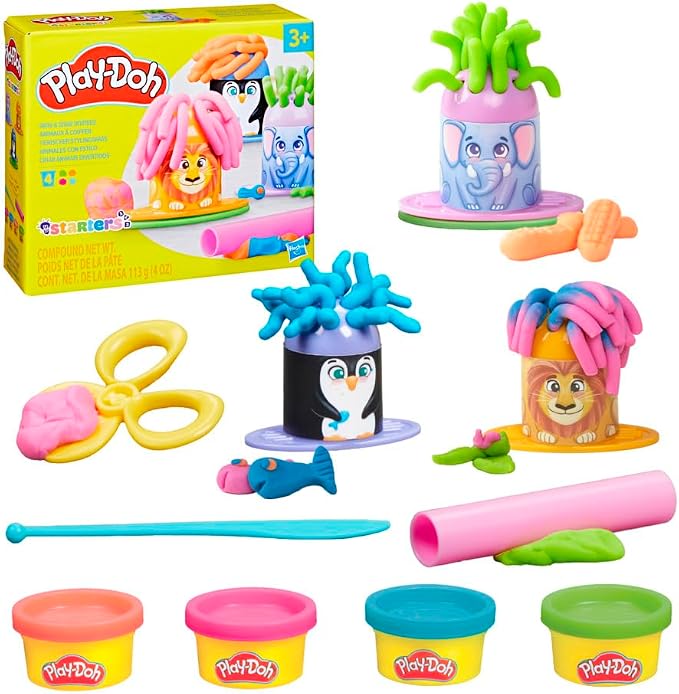 Play-Doh Conjunto de massinha Criar Animais Divertidos, kit com 4 potes