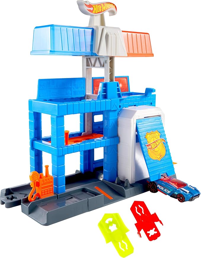 Kit Pista Hot Wheels City Torre de Polícia Mattel. Temática com Prisão de