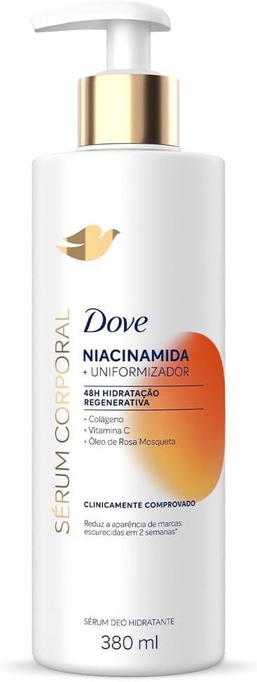 Sérum Hidratante Corporal Para Pele com Tom Irregular 48h de Hidratação Regenerativa Dove Dermo Renovador Niacinamida Redutor de Marcas Escurecidas Clinicamente Comprovado 380mL