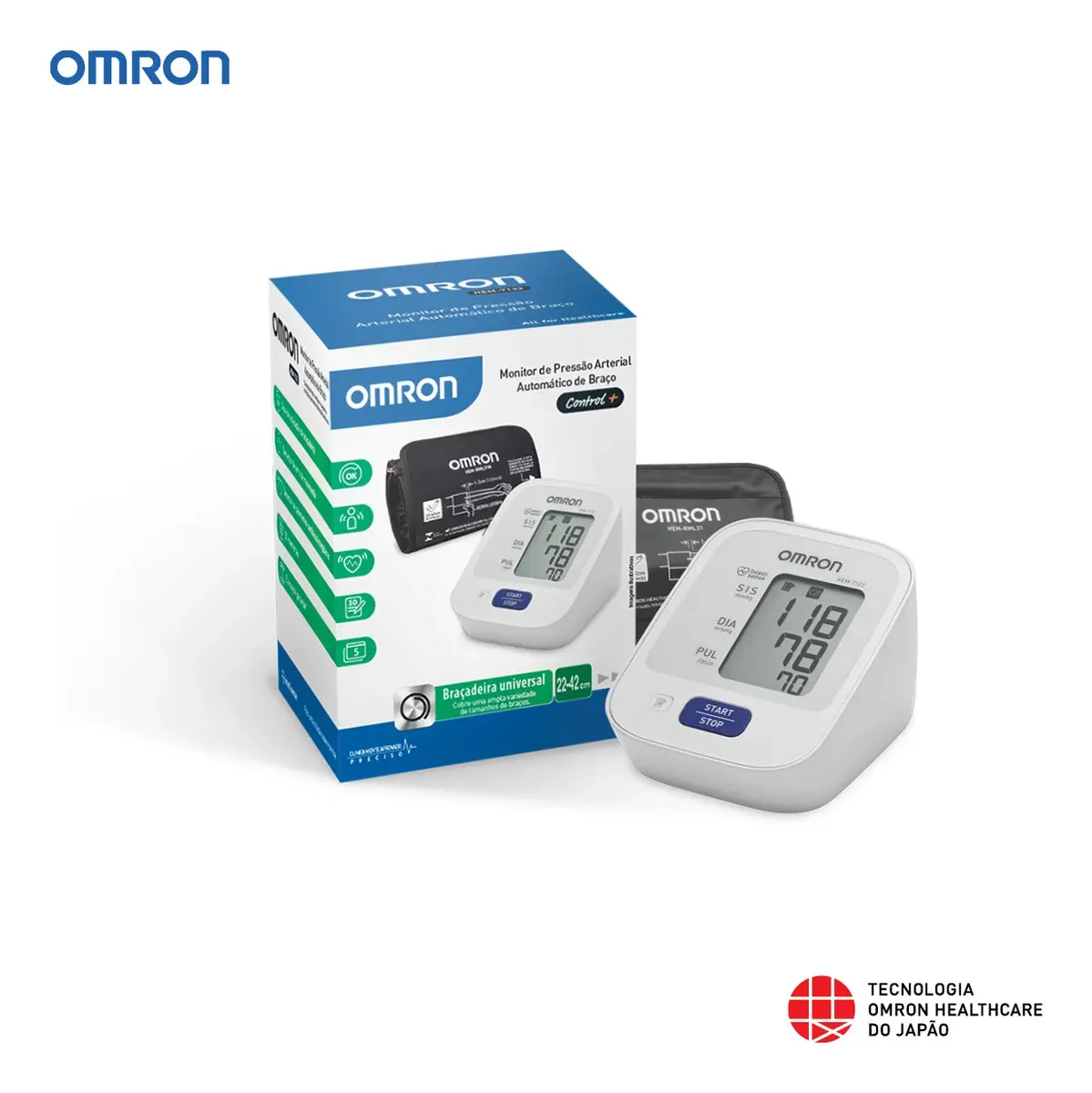 Omron HEM-7122 Medidor De Pressão Digital Pilha AA