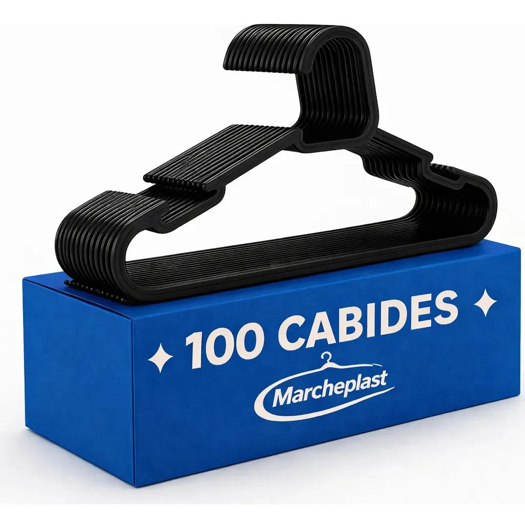 Kit 100 Cabide Adulto Preto Organizador Roupa Reforçado Preto
