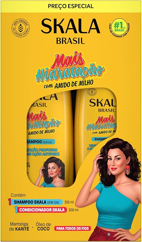 Kit Skala Amido de Milho Shampoo 325ML + Condicionador 200ML