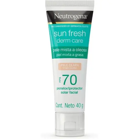 Protetor Solar Facial Neutrogena Sun Fresh, Pele Clara, FPS 70, 40g