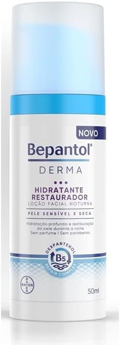 Bepantol Derma Hidratante Facial Noturno Restaurador, Pele Sensível, 50ml