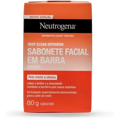 Sabonete Facial em Barra Neutrogena Deep Clean Intensive, 80g
