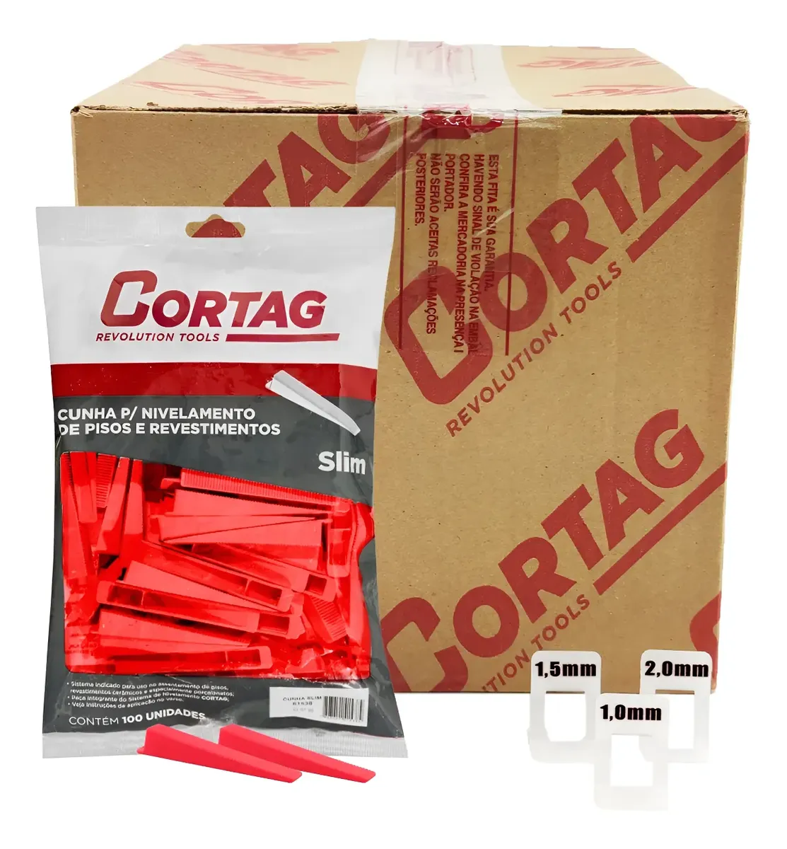 1000 Espaçadores / Nivelador Slim + 200 Cunhas Slim Cortag
