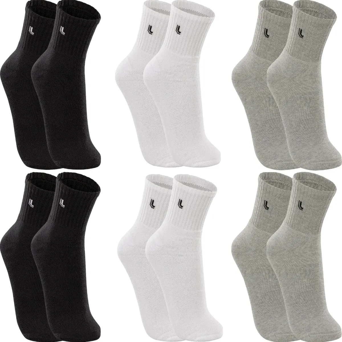 Kit 6 Pares Meias Lupo Cano Médio Esportivas Academia