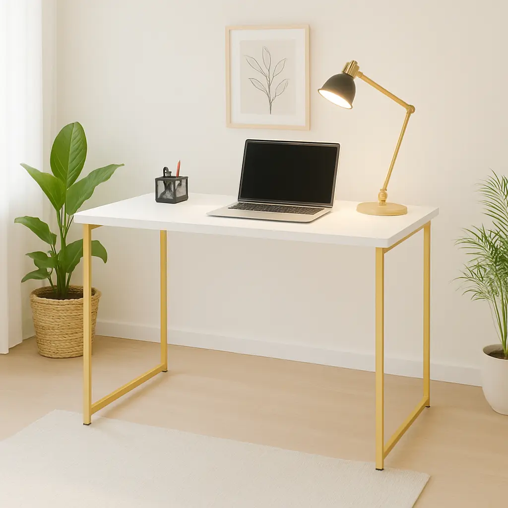 Escrivaninha Industrial 90cm Mesa Estudo Aparador Aço Mdf