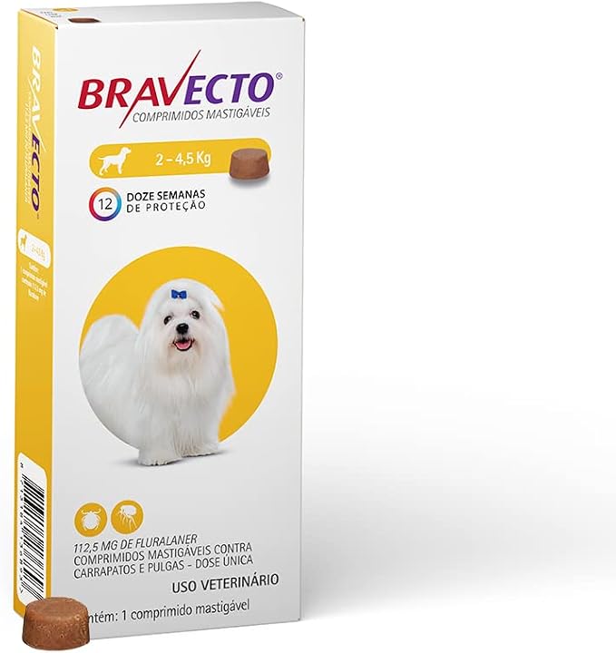 Antipulgas Mastigável para Cães Bravecto, 112,5mg, 1 Comprimido