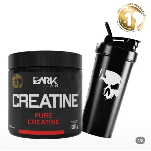 Kit Creatina 100% Pura Monohidratada 150g + Coqueteleira Fuse 700ml - Dark Lab Suplementos Fitness Impulsionador De Massa Magra Energia Probioticos