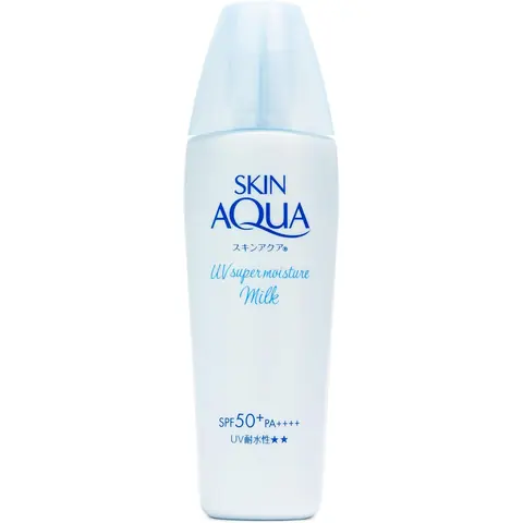 Skin Aqua Protetor Solar Facial Super Moisture Milk FPS50 40g, FPS 50 UVA/UVB, Ácido Hialurônico, Sem Cor