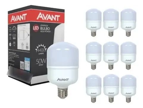 KIT 10 LÂMPADAS BULBO LED 50W BRANCO FRIO BOCAL e27