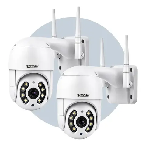 Kit 2 Câmeras Segurança Ip Interna Externa Wifi iCSee Infravermelho Prova D’Água Woosh