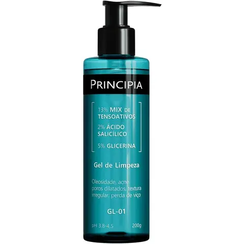 Gel de Limpeza Facial Principia, Com 2% de Ácido Salicílico, 200g